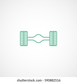 Car Chassis Green Line Icon On White Background