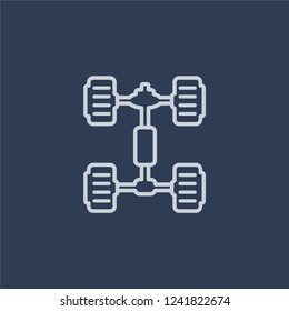 car chassis icon. car chassis linear design concept from Car parts collection. Simple element vector illustration on dark blue background.