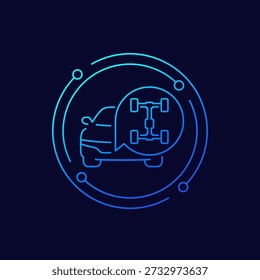 car chassis icon, linear design
