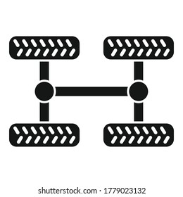 Car chassis icon. Simple illustration of car chassis vector icon for web design isolated on white background