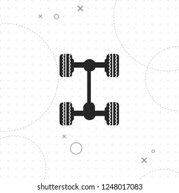 Car chassis icon, vector best flat icon on texture background , EPS 10