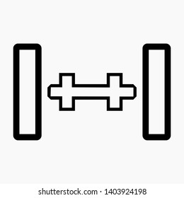 Car chassis isolated minimal single flat linear icon for application and info-graphic. Commercial line vector icon for websites and mobile minimalistic flat design.