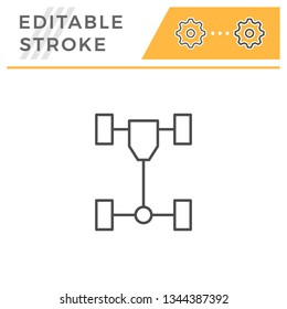Car chassis line icon