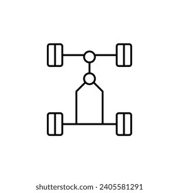 car chassis outline thin icon. balance symbol. good for web and mobile app