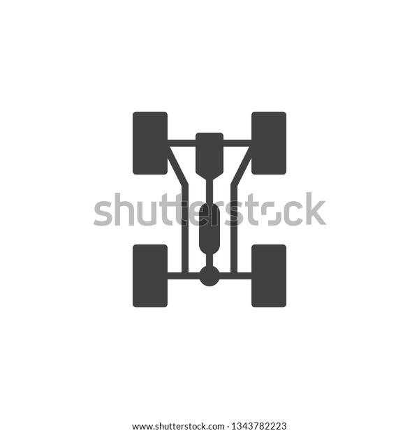 Car\
chassis without engine vector icon. filled flat sign for mobile\
concept and web design. Chassis, steering rack glyph icon. Symbol,\
logo illustration. Pixel perfect vector\
graphics