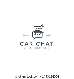 car chat icon logo design template