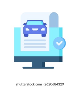 Car Check Icon Flat Vector Illustration