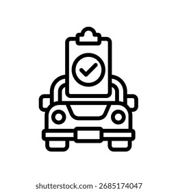 Auto Check Symbol Kontur Vektorgrafik