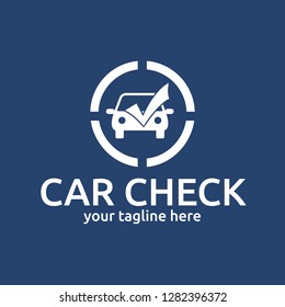 Car Check Logo Template in White Color