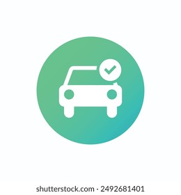 Car check mark icon. Vector illustration