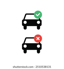 Icono de marca de verificación de automóvil. Ilustración vectorial
