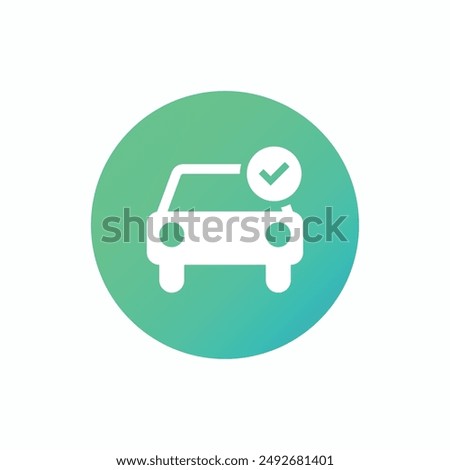 Car check mark icon. Vector illustration