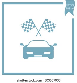 car and checkered flag