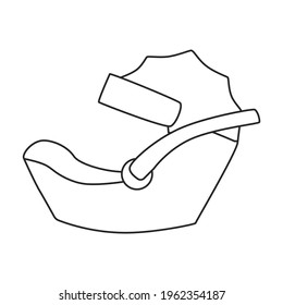 Car child seats vector outline icon. Vector illustration on baby seat white background. Isolated outline illustration icon of car child seats .