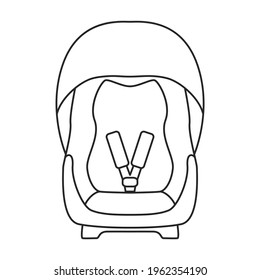 Car Child Seats Vector Outline Icon. Vector Illustration On Baby Seat White Background. Isolated Outline Illustration Icon Of Car Child Seats .