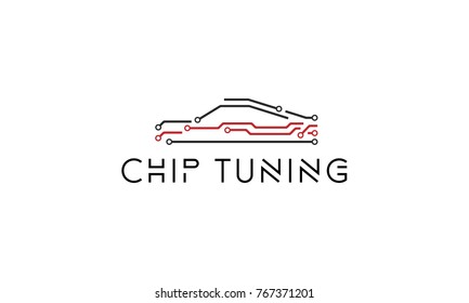 Car Chip Tuning Electronics Logo Template