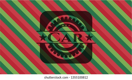 Car christmas emblem.