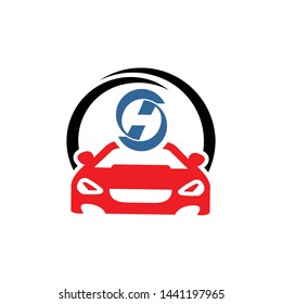 car and a circle logo template