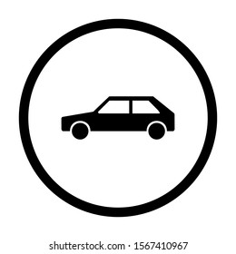 Car and circle on white