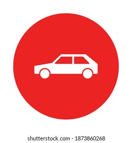 Car and circle on white