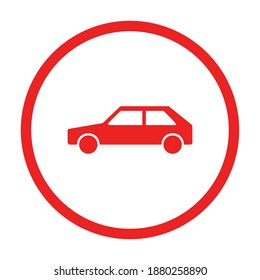Car and circle on white