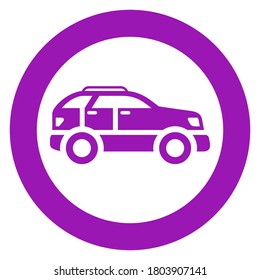 Car, Circle Trendy Icon On A White Background