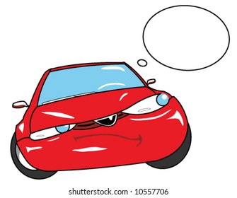 Car with circle for words