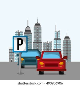 car with city background image