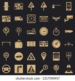 Car in city icons set. Simple style of 36 car in city vector icons for web for any design