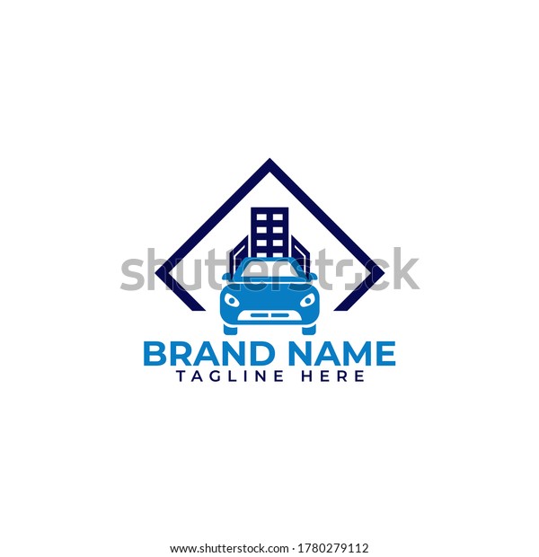 Car\
city logo. car real estate company vector logo\
design