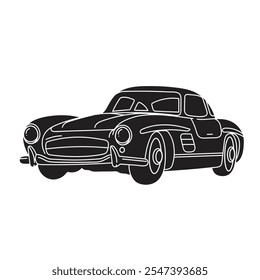 car classic 2 black and white simple.