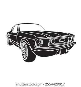 car classic 9 black and white simple.