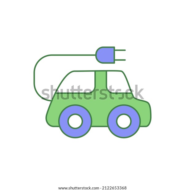 Car clean energy icon in color icon, isolated on white\
background 