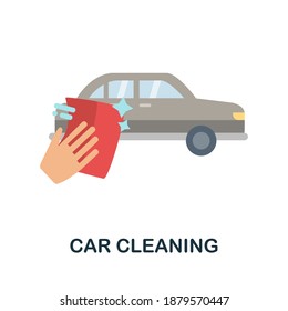 Car Cleaning flat icon. Color simple element from car servise collection. Creative Car Cleaning icon for web design, templates, infographics and more
