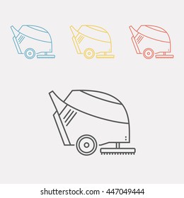 Car for cleaning line icon