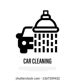 Car cleaning thin line icon. Vector illustration for car wash.