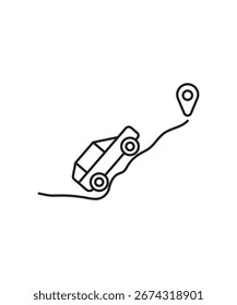 Icono de la escalada del coche, el mejor icono de la línea del Vector.