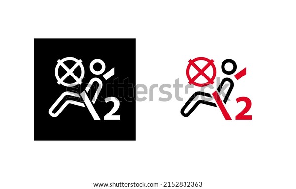 Car\
closed airbag system icon. Car front airbag sign icon. Silhouette\
and linear original logo. Simple outline style sign icon. Vector\
illustration isolated on white background. EPS\
10