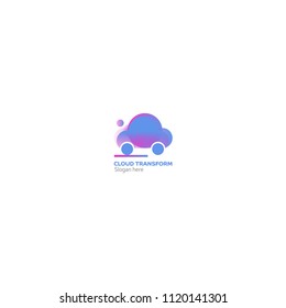 car cloud logo for a transform cloud service apps or fast cloud services or clean energy logo