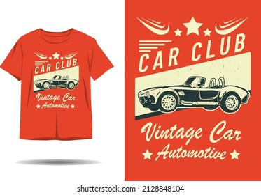 Car club vintage car automotive silhouette t shirt design