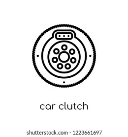 car clutch icon. Trendy modern flat linear vector car clutch icon on white background from thin line Car parts collection, outline vector illustration