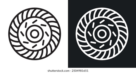 Car clutch vector icon set black and white filled and outlined style.