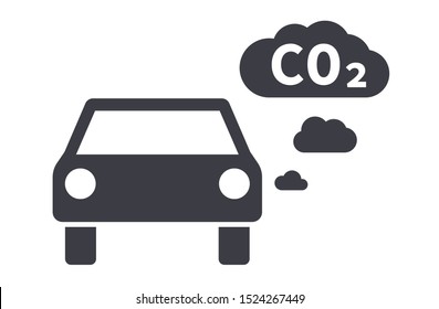 Car CO2 air pollution clouds symbol traffic icon