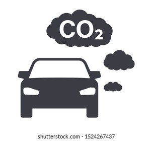 Car CO2 Clouds Symbol Traffic Pollution Icon
