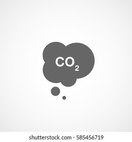 Car CO2 Flat Icon On White Background 