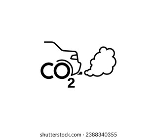 Car co2 pollution from the exhaust system.