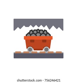 Car with coal in the mine