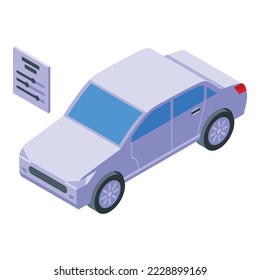 Car coding icon isometric vector. Software code. Program monitor