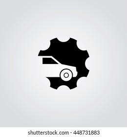 car cog setting service logo art theme vector illustration