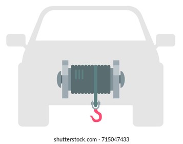  Car coil with hook and rope. Parts for SUV. Equipment for extreme travel.